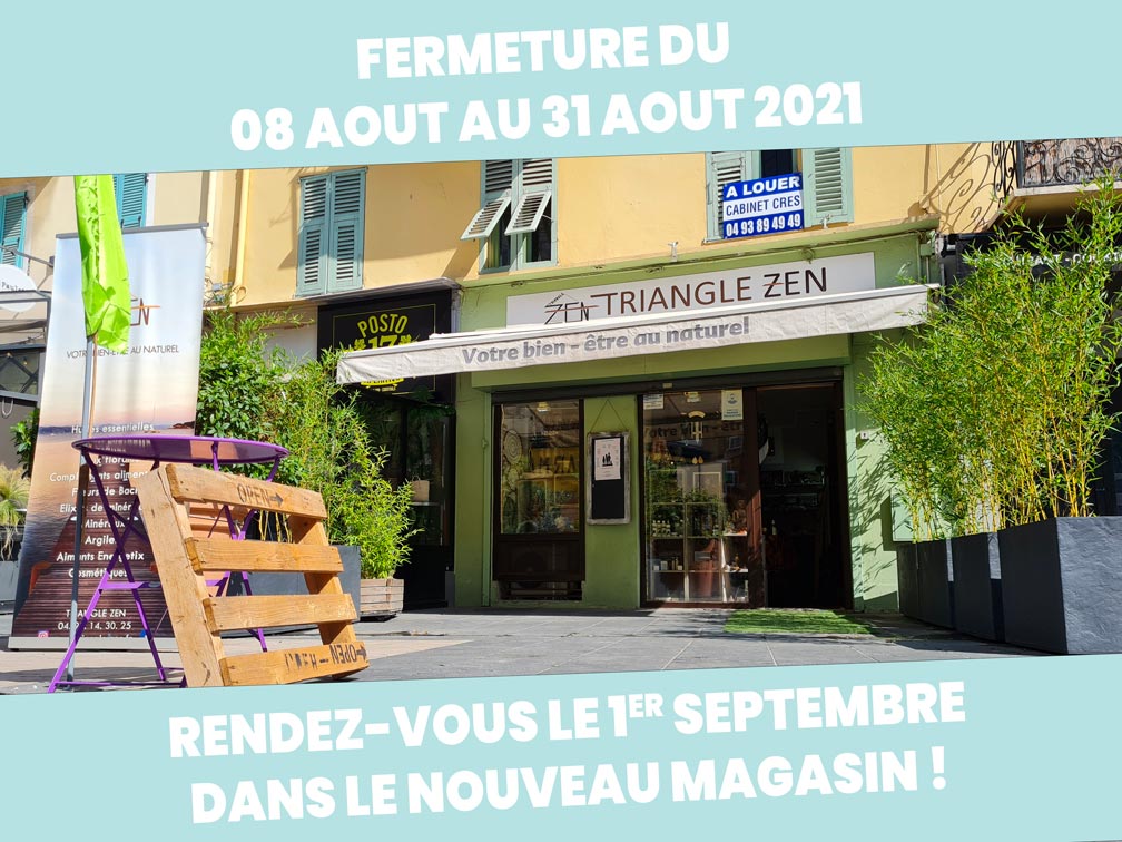 Fermeture-ete-2021 fermeture Triangle Zen du 08 au 31 aout 2021