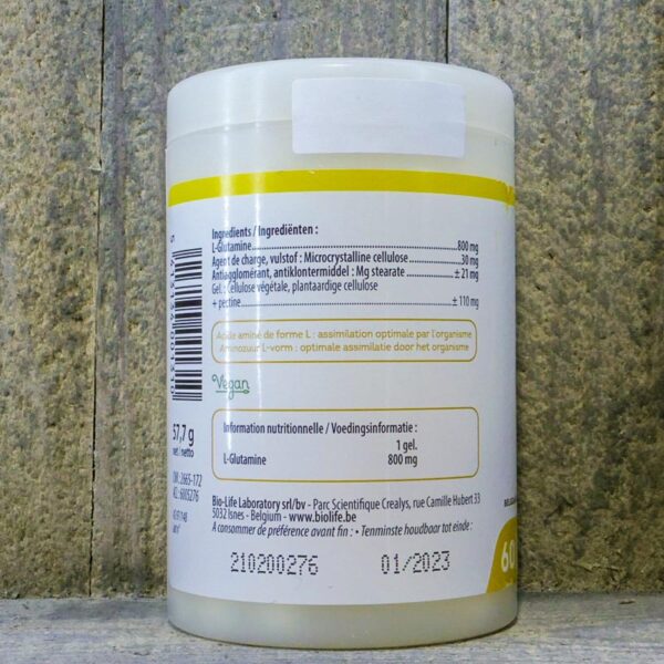 BE-LIFE L-GLUTAMINE 800 60GEL – Image 3