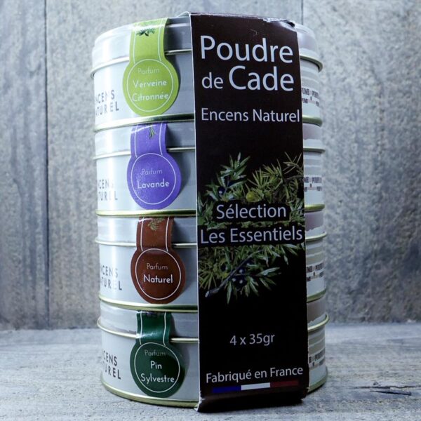 ENCENS NATUREL POUDRE DE CADE COFFRET- SELECTION LES ESSENTIELS 4x35GR
