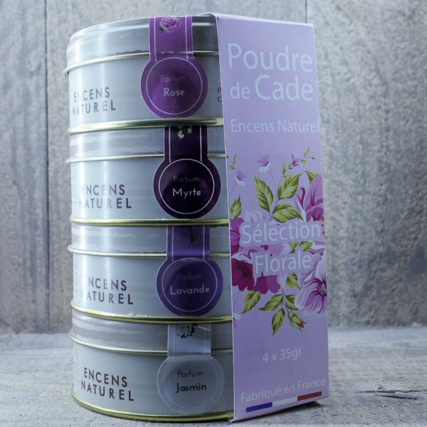 ENCENS NATUREL POUDRE DE CADE COFFRET- SELECTION FLORALE 4x35GR