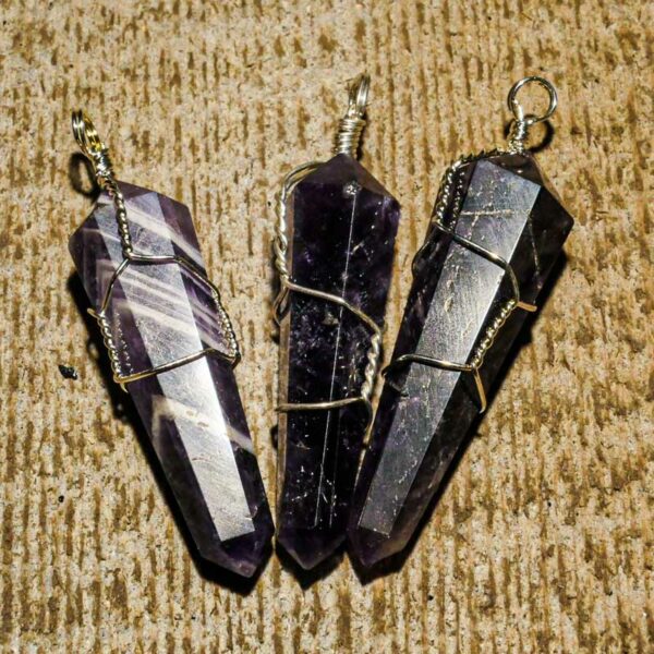 PENDENTIF BI-TERMINE AMETHYSTE